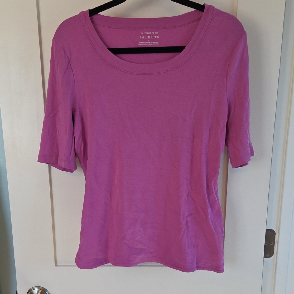 Talbots Women's Purple Short Sleeve Tee